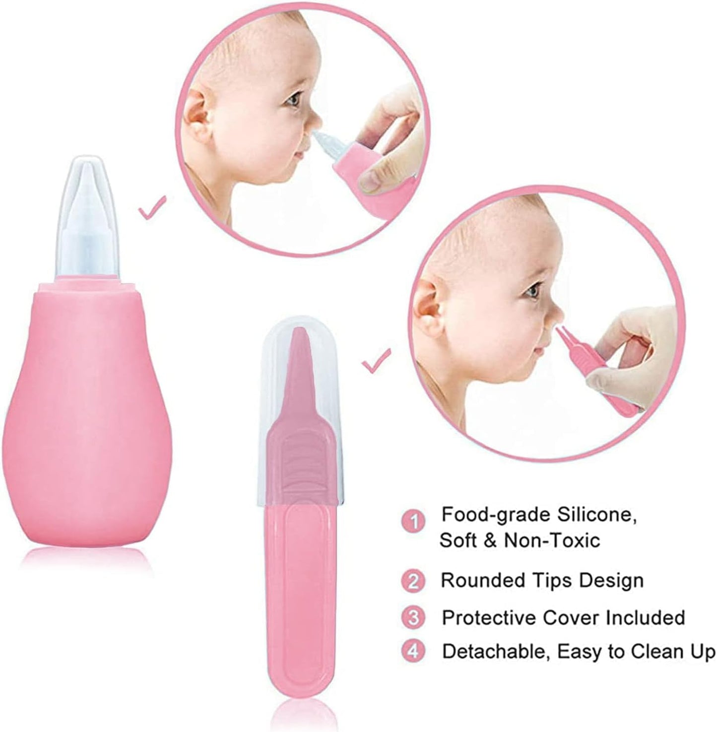 Baby Grooming Kit, Infant Safety Care Set with Hair Brush Comb Nail Clipper Nasal Aspirator Ear Cleaner,Baby Essentials Kit for Newborn Girls Boys (Pink Baby Grooming kit)