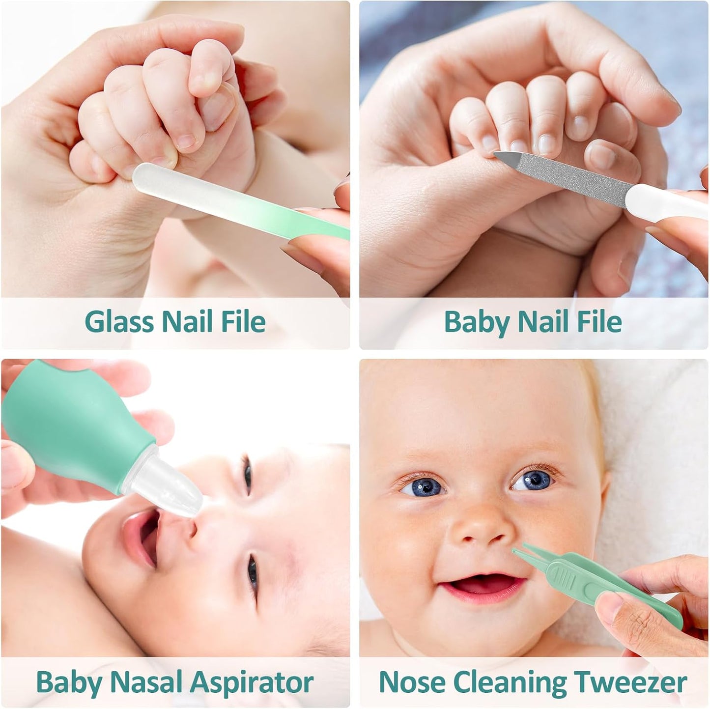 Baby Grooming Kit, Infant Safety Care Set with Hair Brush Comb Nail Clipper Nasal Aspirator Ear Cleaner,Baby Essentials Kit for Newborn Girls Boys (Pink Baby Grooming kit)