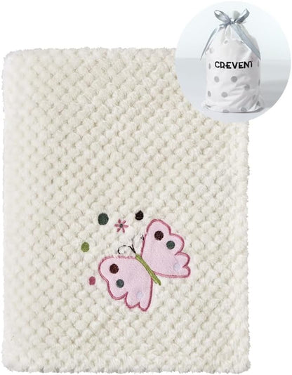 CREVENT 76x102cm Cute Cozy Fluffy Warm Baby Blanket for Girls Infants Toddlers' Bedding Crib Cot Stroller, Baby Shower Birthday Newborn's Pink- Baby Giraffe