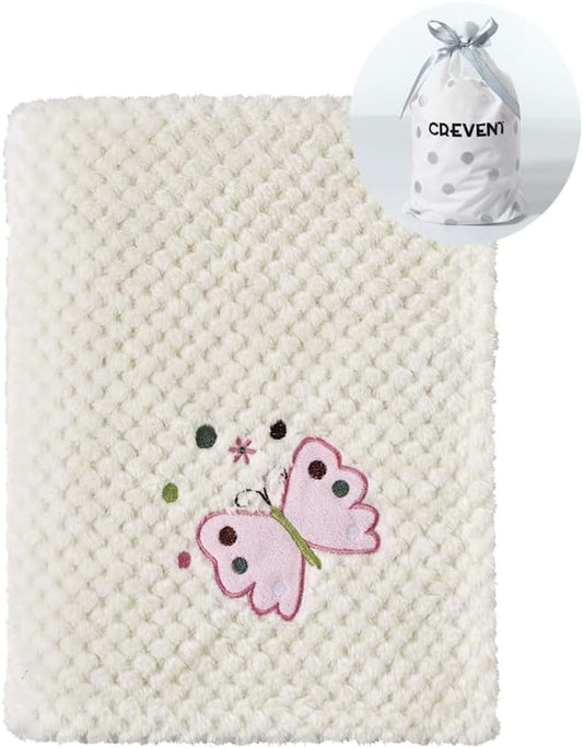 CREVENT 76x102cm Cute Cozy Fluffy Warm Baby Blanket for Girls Infants Toddlers' Bedding Crib Cot Stroller, Baby Shower Birthday Newborn's Pink- Baby Giraffe