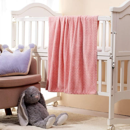 CREVENT 76x102cm Cute Cozy Fluffy Warm Baby Blanket for Girls Infants Toddlers' Bedding Crib Cot Stroller, Baby Shower Birthday Newborn's Pink- Baby Giraffe