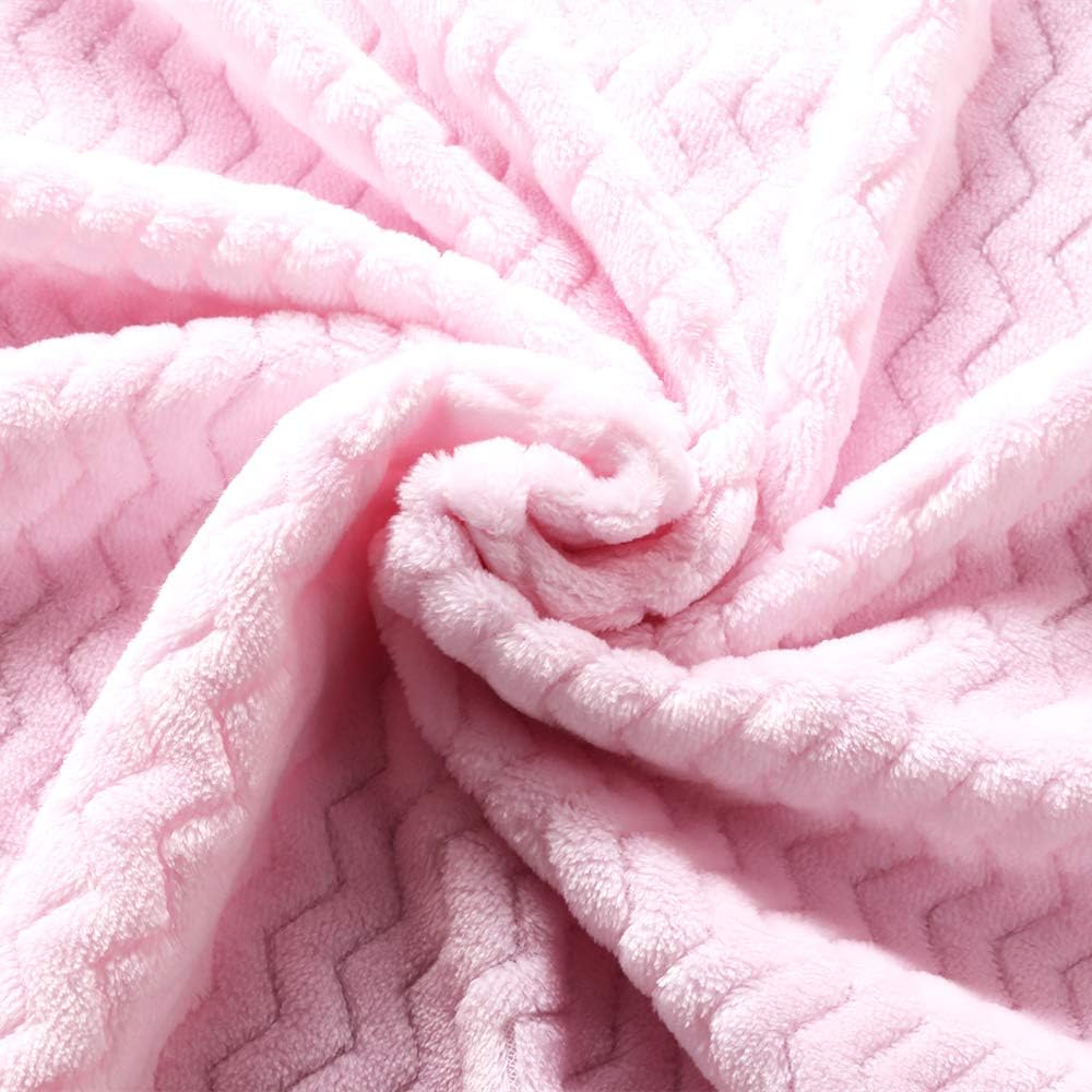 CREVENT 76x102cm Cute Cozy Fluffy Warm Baby Blanket for Girls Infants Toddlers' Bedding Crib Cot Stroller, Baby Shower Birthday Newborn's Pink- Baby Giraffe