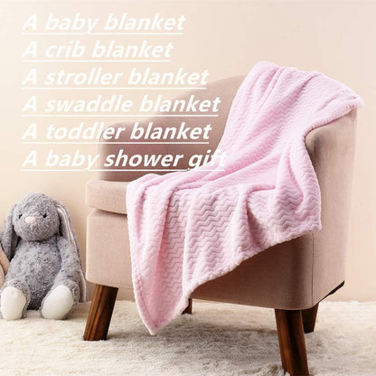 CREVENT 76x102cm Cute Cozy Fluffy Warm Baby Blanket for Girls Infants Toddlers' Bedding Crib Cot Stroller, Baby Shower Birthday Newborn's Pink- Baby Giraffe