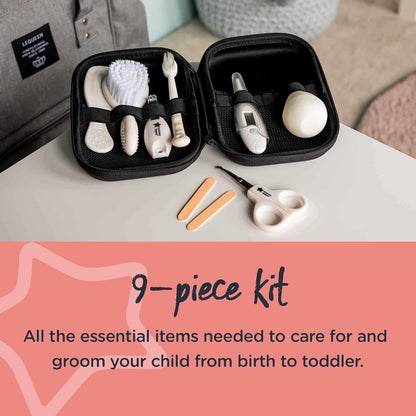 Tommee Tippee Baby Healthcare and Grooming Kit, 9X Essential Newborn Care Items for Home and Travel, Wipe-Clean and Waterproof Travel Case
