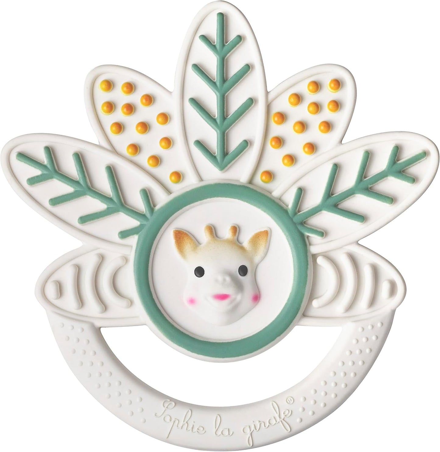 Sophie la Girafe - Teething Ring Mille-Feuille - 100% Natural Rubber - Multiple Textures - Gums Massage - Easy Grip Handle - Baby Teether - Age: 0 m +