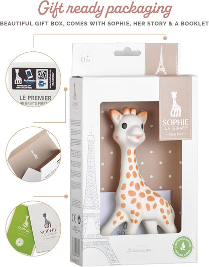 Sophie la Girafe - Baby Teething Toy - Multi-Sensory Engagement - Safe 100% Natural Rubber - Interactive Squeaker - Over 60 Years Legacy - Age: 0 m +