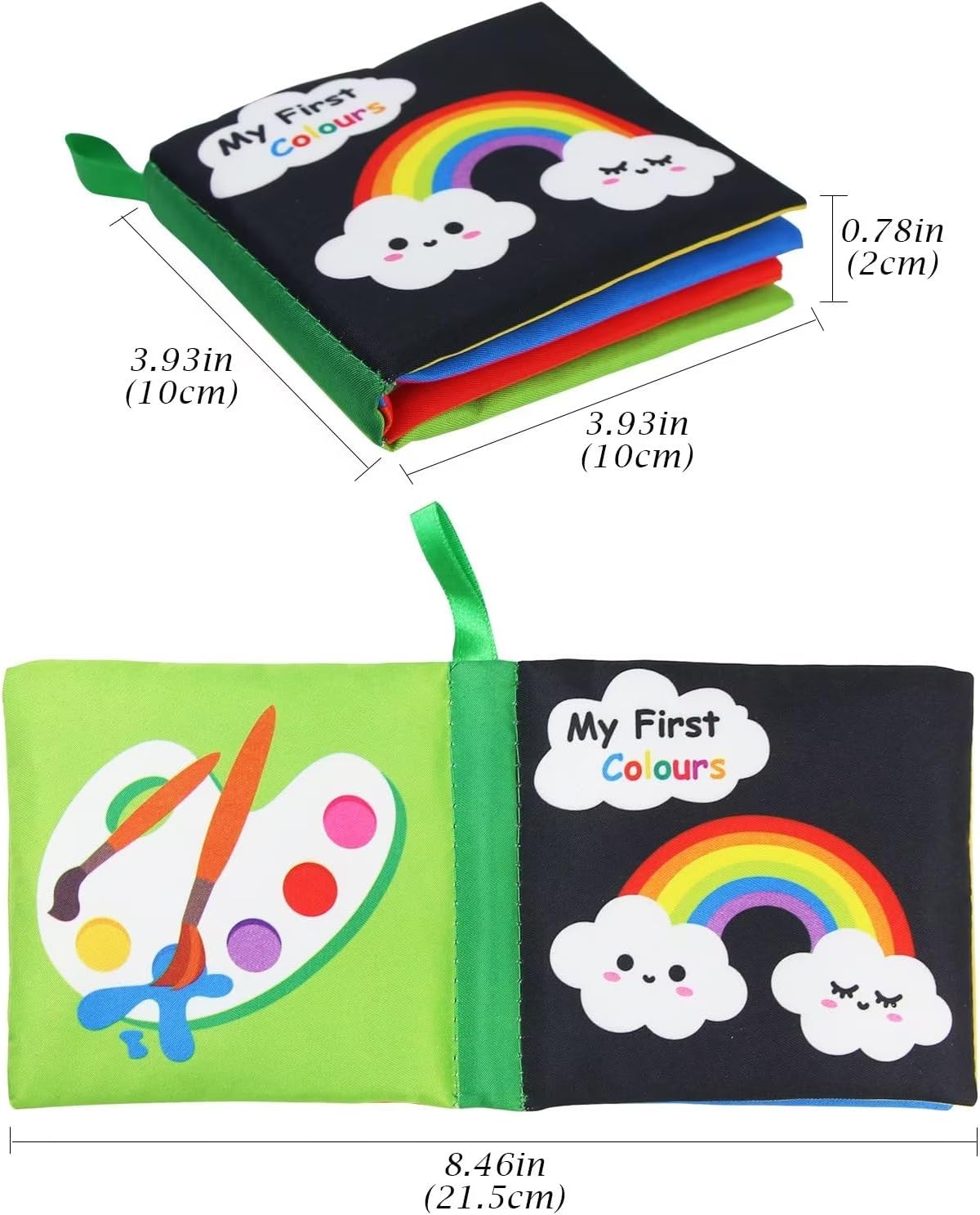 Hapavis My First Soft Book Baby Cloth Books Early Education Toys Activity Crinkle Cloth Book for Toddler Infants and Kids