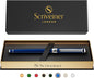 Scriveiner Gold Rollerball Pen - Stunning Luxury Pen with 24K Gold Finish, Schmidt Ink Refill, Best Roller Ball Pen Gift Set for Men & Women, Professional, Executive Office, Nice Pens