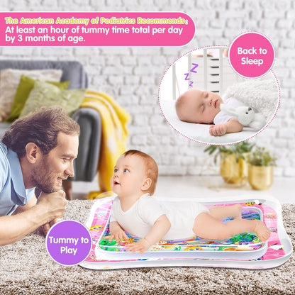 Infinno Inflatable Tummy Time Mat Premium Baby Water Play Mat for Infants and Toddlers Baby Toys for 3 to 24 Months, Strengthen Your Baby's Muscles, Portable