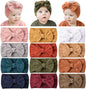 Prohouse 12 Pack Baby Nylon Headbands Hairbands Hair Bow Elastics Handmade Hair Accessories for Baby Girls Newborn Infant Toddlers Kids(Terracotta)